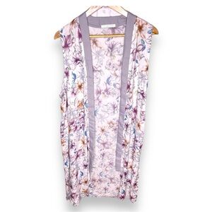 Anthropologie Floral Sleeveless Top - Purple and Blue